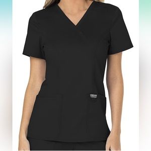 Cherokee Mock Wrap Scrubs for Women Workwear Revolution, Soft Stretch, Easy Care